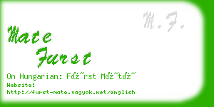 mate furst business card